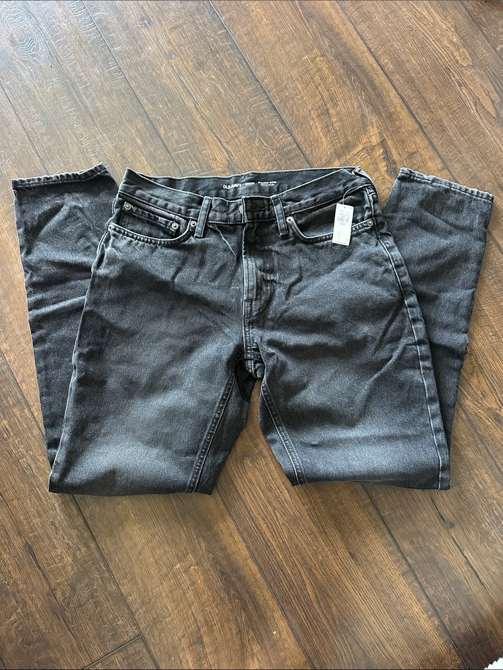 Old Navy Men's Straight-Taper Washed Charcoal Jeans